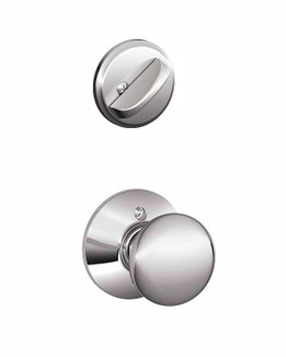 Schlage / F Series Single Cylinder Interior Trim Pack / Plymouth Knob / Bright Chrome / Single Cylinder / F59PLY625