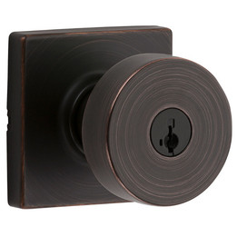 Kwikset / Pismo Knob with Square Rose / Keyed Entry - SmartKey / Venetian Bronze / 740PSKSQT 11P SMT Kwikset / Pismo Knob with Square Rose / Keyed Entry - SmartKey / Venetian Bronze / 740PSKSQT 11P SMT