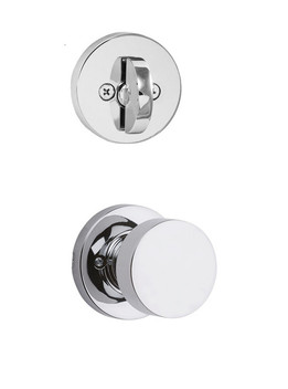 Kwikset / 966 Single Cylinder Interior Trim Pack / Pismo Knob with Round Rose / Polished Chrome / 966PSKRDT26