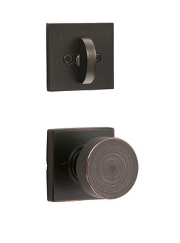 Kwikset / 966 Single Cylinder Interior Trim Pack / Pismo Knob with Square Rose / Venetian Bronze / 966PSKSQT11P