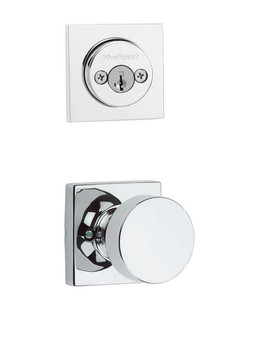 Kwikset / 967 Double Cylinder Interior Trim Pack / Pismo Knob with Square Rose / Polished Chrome / 967PSKSQT26 SMT