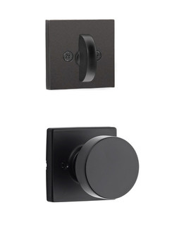 Kwikset / 968 Dummy Cylinder Interior Trim Pack / Pismo Knob with Square Rose / Matte Black / 968PSKSQT514 Kwikset / 968 Dummy Cylinder Interior Trim Pack / Pismo Knob with Square Rose / Matte Black / 968PSKSQT514
