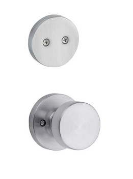 Kwikset / 973 Dummy Cylinder Interior Trim Pack / Pismo Knob with Round Rose / Satin Chrome / 973PSKRDT26D Kwikset / 973 Dummy Cylinder Interior Trim Pack / Pismo Knob with Round Rose / Satin Chrome / 973PSKRDT26D