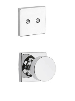 Kwikset / 973 Dummy Cylinder Interior Trim Pack / Pismo Knob with Square Rose / Polished Chrome / 973PSKSQT26 Kwikset / 973 Dummy Cylinder Interior Trim Pack / Pismo Knob with Square Rose / Polished Chrome / 973PSKSQT26