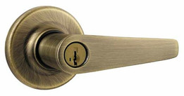 Kwikset / Delta Lever / Storeroom Keyed Entry - SmartKey / Antique Brass / 462DL 5 SMT