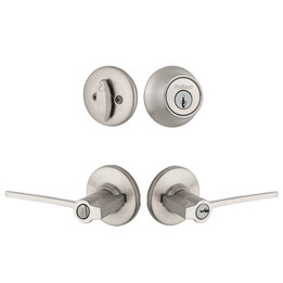 Kwikset / Ladera 405 RDT Lever and 660 Single Cylinder Deadbolt Combo Pack / Satin Nickel / 690LRL RDT 15 Kwikset / Ladera 405 RDT Lever and 660 Single Cylinder Deadbolt Combo Pack / Satin Nickel / 690LRL RDT 15