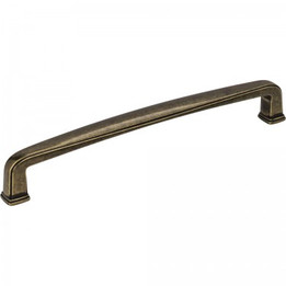 Jeffrey Alexander / Milan 1 Pull / 6-13/16" / Lightly Distressed Antique Brass / 1092-160AEM Jeffrey Alexander / Milan 1 Pull / 6-13/16" / Lightly Distressed Antique Brass / 1092-160AEM