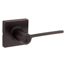 Kwikset / Ladera Lever with Square Rose / Keyed Entry - SmartKey / Venetian Bronze / 405LRLSQT 11P SMT Kwikset / Ladera Lever with Square Rose / Keyed Entry - SmartKey / Venetian Bronze / 405LRLSQT 11P SMT