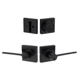 Kwikset Casey Lever and Deadbolt Combo in Matte Black