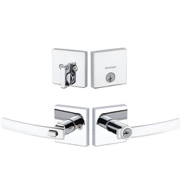 Kwikset / Sydney 156 SQT Lever and 258 SQT Single Cylinder SmartKey Deadbolt Combo / Polished Chrome / 991SYL SQT 26 SMT Kwikset / Sydney 156 SQT Lever and 258 SQT Single Cylinder SmartKey Deadbolt Combo / Polished Chrome / 991SYL SQT 26 SMT