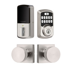 Kwikset / Pismo SQT Passage Knob + 942 Aura Electronic Deadbolt / Satin Nickel / 942BLE DB 720PSK SQT 15 SMT Kwikset / Pismo SQT Passage Knob + 942 Aura Electronic Deadbolt / Satin Nickel / 942BLE DB 720PSK SQT 15 SMT