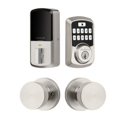 Kwikset / Pismo RDT Passage Knob + 942 Aura Electronic Deadbolt / Satin Nickel / 942BLE DB 720PSK RDT 15 SMT Kwikset / Pismo RDT Passage Knob + 942 Aura Electronic Deadbolt / Satin Nickel / 942BLE DB 720PSK RDT 15 SMT
