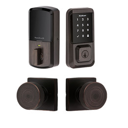 Kwikset / Pismo SQT Passage Knob + 939 Halo Electronic Deadbolt / Venetian Bronze / 939WIFI TSCR 720PSK SQT 11P SMT Kwikset / Pismo SQT Passage Knob + 939 Halo Electronic Deadbolt / Venetian Bronze / 939WIFI TSCR 720PSK SQT 11P SMT