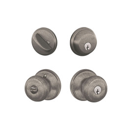 【新品】Schlage B80620 商用ドアボルト アンティークピューター Schlage Georgian Antique Pewter Privacy Bed/Bath Door Knob