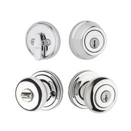 Kwikset / Hancock 740 Knob and 780 Single Cylinder SmartKey Deadbolt Combo / Polished Chrome / 991H 26 SMT Kwikset / Hancock 740 Knob and 780 Single Cylinder SmartKey Deadbolt Combo / Polished Chrome / 991H 26 SMT