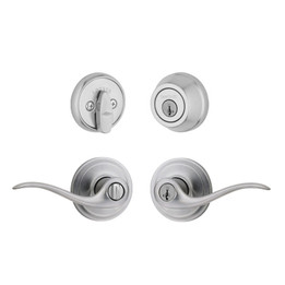 Kwikset / Tustin 740 Lever and 780 Single Cylinder SmartKey Deadbolt Combo / Satin Chrome / 991TNL 26D SMT Kwikset / Tustin 740 Lever and 780 Single Cylinder SmartKey Deadbolt Combo / Satin Chrome / 991TNL 26D SMT