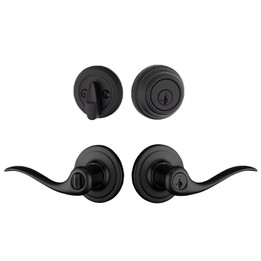 Kwikset / Tustin 740 Lever and 980 Single Cylinder SmartKey Deadbolt Combo / Matte Black / 991TNL 514 SMT Kwikset / Tustin 740 Lever and 980 Single Cylinder SmartKey Deadbolt Combo / Matte Black / 991TNL 514 SMT
