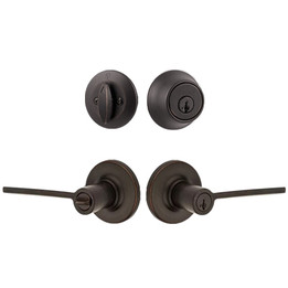 Kwikset / Ladera 405 RDT Lever and 660 Single Cylinder SmartKey Deadbolt Combo Pack / Venetian Bronze / 690LRL RDT 11P SMT Kwikset / Ladera 405 RDT Lever and 660 Single Cylinder SmartKey Deadbolt Combo Pack / Venetian Bronze / 690LRL RDT 11P SMT