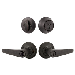 Kwikset / Delta 405 Lever and 660 Single Cylinder SmartKey Deadbolt Combo Pack / Venetian Bronze / 690DL 11P SMT Kwikset / Delta 405 Lever and 660 Single Cylinder SmartKey Deadbolt Combo Pack / Venetian Bronze / 690DL 11P SMT