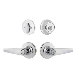Kwikset / Delta 405 Lever and 660 Single Cylinder SmartKey Deadbolt Combo Pack / Polished Chrome / 690DL 26 SMT Kwikset / Delta 405 Lever and 660 Single Cylinder SmartKey Deadbolt Combo Pack / Polished Chrome / 690DL 26 SMT