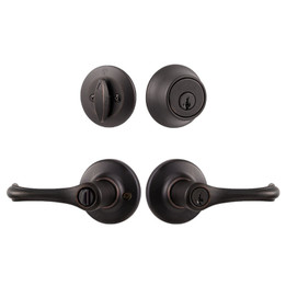 Kwikset / Dorian 405 Lever and 660 Single Cylinder SmartKey Deadbolt Combo Pack / Venetian Bronze / 690DNL 11P SMT Kwikset / Dorian 405 Lever and 660 Single Cylinder SmartKey Deadbolt Combo Pack / Venetian Bronze / 690DNL 11P SMT
