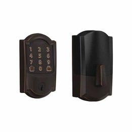 Schlage / Camelot Encode Wifi Touchscreen Deadbolt / Single Cylinder / Aged Bronze / BE489WBC CAM 716