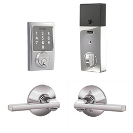 Schlage / BE479 Century Sense Deadbolt with Latitude Passage Lever / Bright Chrome / FBE479CEN-LAT625 Schlage / BE479 Century Sense Deadbolt with Latitude Passage Lever / Bright Chrome / FBE479CEN-LAT625
