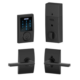 Schlage / BE469 Century Connect Deadbolt with Latitude x Century Passage Lever / Matte Black / FBE469CEN-LATxCEN622 Schlage / BE469 Century Connect Deadbolt with Latitude x Century Passage Lever / Matte Black / FBE469CEN-LATxCEN622