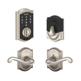 Schlage Touch Camelot Satin Nickel Electronic Deadbolt Lighted