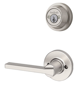 Kwikset / 605 Double Cylinder Interior Trim Pack / Casey Lever with Round Rose / Satin Nickel / 605CSL RDT 15