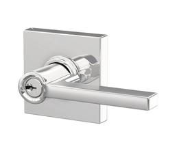 Schlage / Latitude Lever with Collins Rose / Keyed Entry / Bright Chrome / F51ALAT 625 COL Schlage / Latitude Lever with Collins Rose / Keyed Entry / Bright Chrome / F51ALAT 625 COL