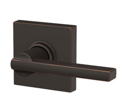 Schlage / Latitude Lever with Collins Rose / Passage / Aged Bronze / F10LAT 716 COL Schlage / Latitude Lever with Collins Rose / Passage / Aged Bronze / F10LAT 716 COL