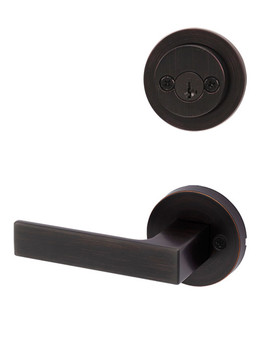 Kwikset / 967 Double Cylinder Interior Trim Pack / Singapore Lever with Round Rose / Venetian Bronze / 967SALRDT11P SMT Kwikset / 967 Double Cylinder Interior Trim Pack / Singapore Lever with Round Rose / Venetian Bronze / 967SALRDT11P SMT