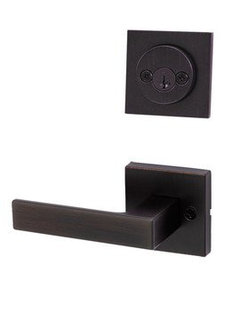 Kwikset / 967 Double Cylinder Interior Trim Pack / Singapore Lever with Square Rose / Venetian Bronze / 967SALSQT11P SMT Kwikset / 967 Double Cylinder Interior Trim Pack / Singapore Lever with Square Rose / Venetian Bronze / 967SALSQT11P SMT