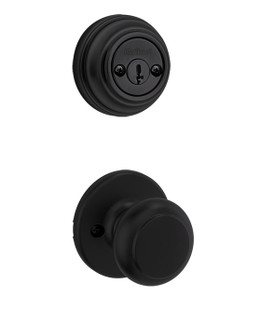 Kwikset / 967 Double Cylinder Interior Trim Pack / Cove Knob / Matte Black / 967CV514
