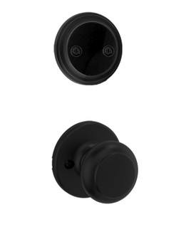 Kwikset / 968 Dummy Cylinder Interior Trim Pack / Cove Knob / Matte Black / 968CV514