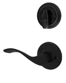 Kwikset / 968 Dummy Cylinder Interior Trim Pack / Balboa Lever / Right Hand / Matte Black / 968BLRH514