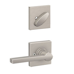 Schlage / J Series Single Cylinder Interior Trim Pack / Solstice Lever with Collins Rosette / Satin Nickel / Single Cylinder / JH59SOL619COL