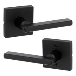 Kwikset / Halifax Lever with Square Rose / Passage / Matte Black / 720HFLSQT 514 Kwikset / Halifax Lever with Square Rose / Passage / Matte Black / 720HFLSQT 514