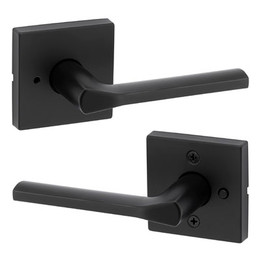 Kwikset / Lisbon Lever with Square Rose / Privacy / Matte Black / 730LSLSQT 514 Kwikset / Lisbon Lever with Square Rose / Privacy / Matte Black / 730LSLSQT 514