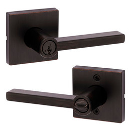 Kwikset / Halifax Lever with Square Rose / Keyed Entry - SmartKey / Venetian Bronze / 740HFLSQT 11P SMT