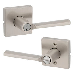 Kwikset / Lisbon Lever with Square Rose / Keyed Entry - SmartKey / Satin Nickel / 740LSLSQT 15 SMT Kwikset / Lisbon Lever with Square Rose / Keyed Entry - SmartKey / Satin Nickel / 740LSLSQT 15 SMT