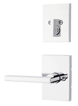Kwikset / 971 Single Cylinder Interior Trim Pack / Halifax Lever with Rectangular Rose / Polished Chrome / 971HFL RCT 26 Kwikset / 971 Single Cylinder Interior Trim Pack / Halifax Lever with Rectangular Rose / Polished Chrome / 971HFL RCT 26