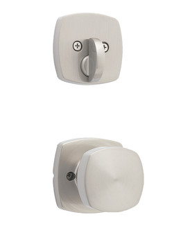 Kwikset / 971 Single Cylinder Interior Trim Pack / Arroyo x Midtown Knob / Satin Nickel / 971AYK MDT 15