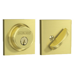 Schlage / B60 Collins Deadbolt / Single Cylinder / Satin Brass / B60 COL 608 Schlage / B60 Collins Deadbolt / Single Cylinder / Satin Brass / B60 COL 608