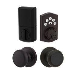 Kwikset / Hancock Passage Knob + 240 TRL Electronic Deadbolt / Venetian Bronze / 9240 TRL DB 720H 11P Kwikset / Hancock Passage Knob + 240 TRL Electronic Deadbolt / Venetian Bronze / 9240 TRL DB 720H 11P