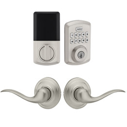 Kwikset / Tustin Passage Lever + 250 TRS Electronic Deadbolt / Satin Nickel / 9250 TRS DB 720TNL 15 SMT Kwikset / Tustin Passage Lever + 250 TRS Electronic Deadbolt / Satin Nickel / 9250 TRS DB 720TNL 15 SMT