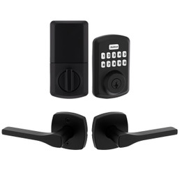 Kwikset / Tripoli MDT 720 Passage Lever + 250 TRS Electronic Deadbolt / Matte Black / 9250 TRS 720 TPL MDT 514 SMT Kwikset / Tripoli MDT 720 Passage Lever + 250 TRS Electronic Deadbolt / Matte Black / 9250 TRS 720 TPL MDT 514 SMT
