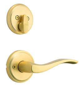 Kwikset / 973 Dummy Cylinder Interior Trim Pack / Sedona Lever / Left Hand / Satin Brass / 973SELLH4 Kwikset / 973 Dummy Cylinder Interior Trim Pack / Sedona Lever / Left Hand / Satin Brass / 973SELLH4