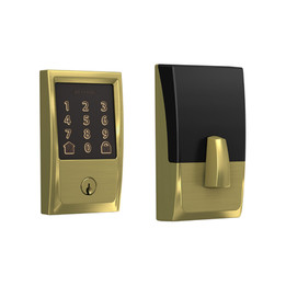 Schlage / Century Encode Wifi Touchscreen Deadbolt / Single Cylinder / Satin Brass / BE489WBC CEN 608 Schlage / Century Encode Wifi Touchscreen Deadbolt / Single Cylinder / Satin Brass / BE489WBC CEN 608
